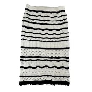 HOUSE OF HARLOW 1960 Knit Skirt Black & White Sz Large‎